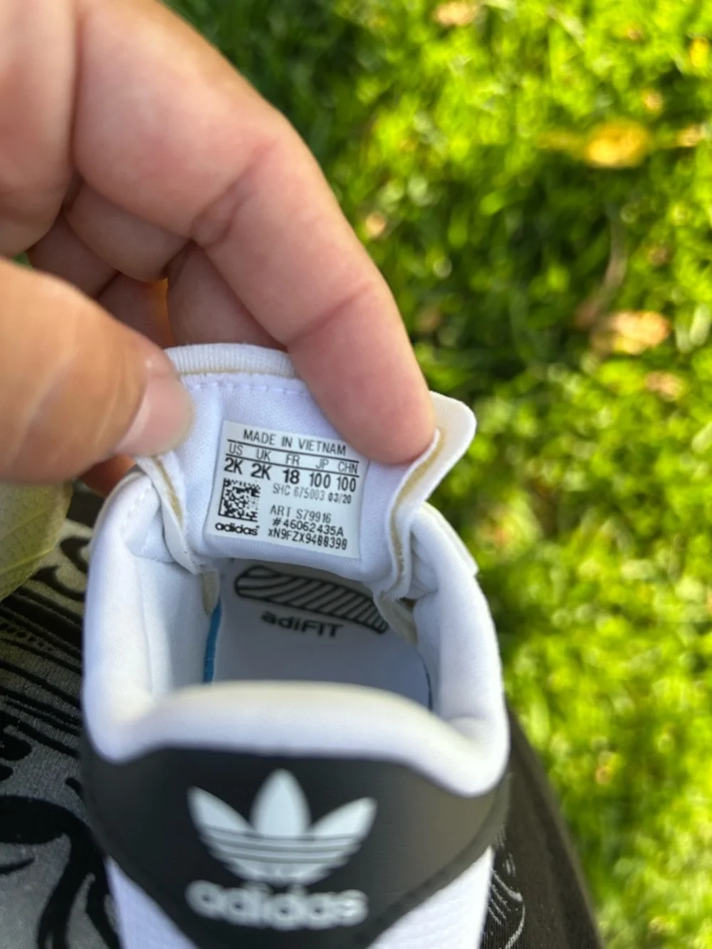 adidas White and Black Baby Superstar Crib Sneakers